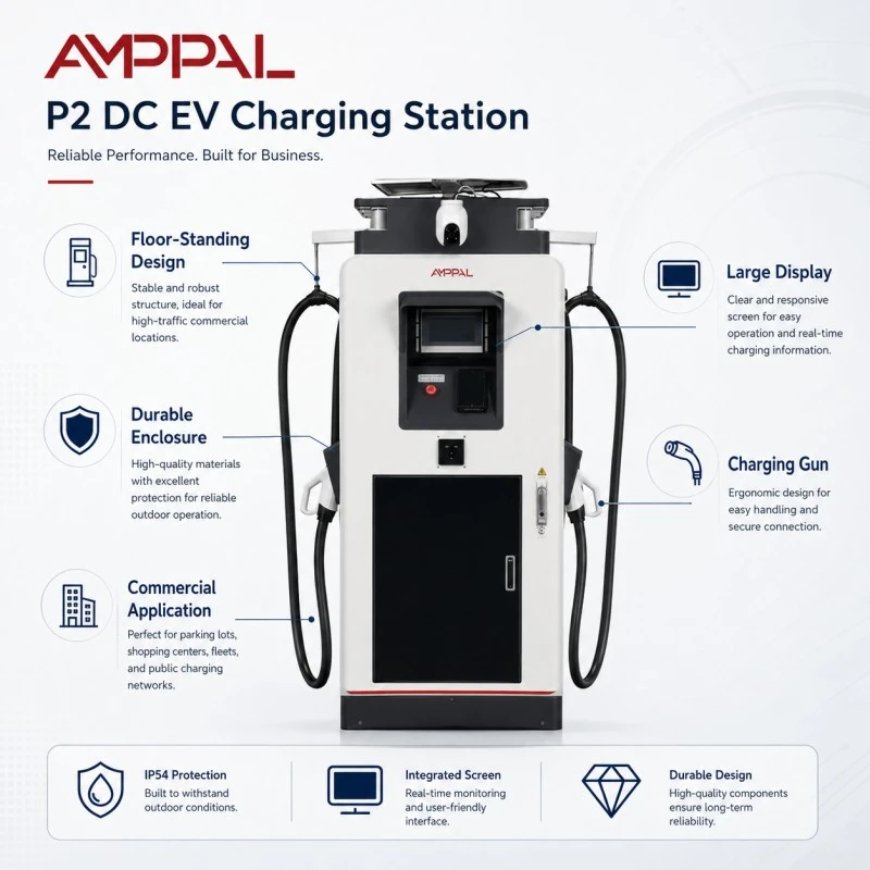 120kW Commercial DC EV Charger with Digital Display for Public Stations